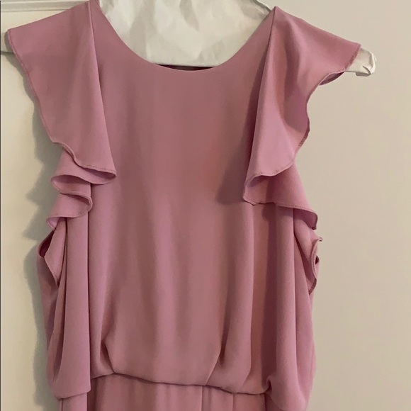 Pink BCBG formal dress with open back and ruffles - Picture 3 of 8